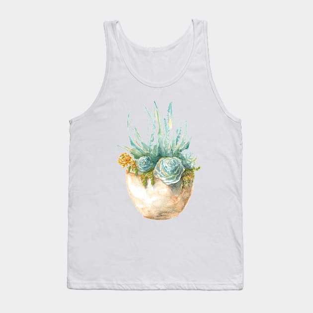 Succulent plants. watercolor. ragged edge Tank Top by lisenok